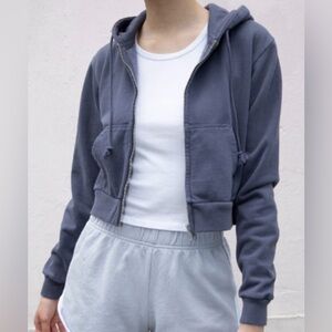 Brandy Melville Blue Cropped Hoodie Size Small
